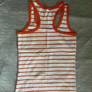 NWOT - White and Orange Striped Tank Top - Women - S